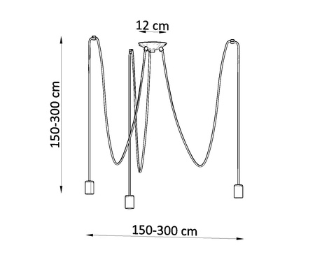 EDISON 3 lampe suspendue noire + 3x ampoule LED E27 3000K Warm 7,5W 620lm