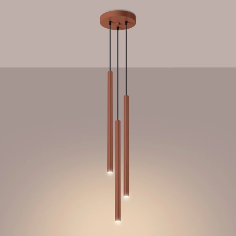 Lampe suspendue PASTELO 3P rouge ocre