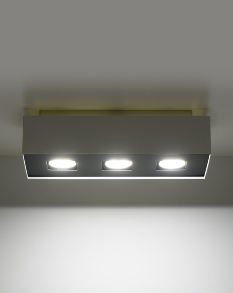 Plafond MONO 3 blanc + 3x ampoule LED GU-10 4000K Froid 7W 630lm