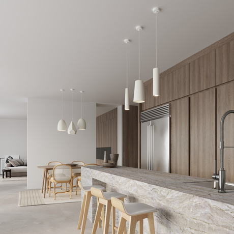 GULCAN lampe suspendue en céramique blanche + 1x ampoule LED E27 4000K froide 7,5W 690lm