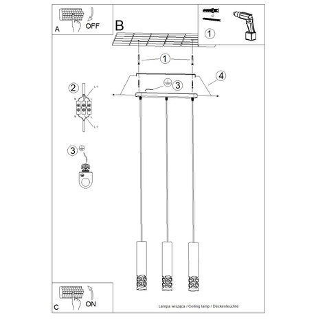 Lampe suspendue LIRO 3L blanc