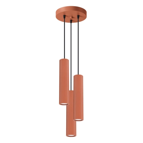 Lampe suspendue KARBON 3P rouge ocre