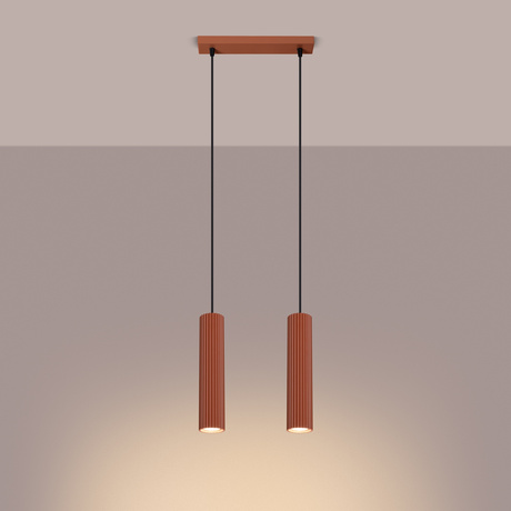 Lampe suspendue KARBON 2 rouge ocre