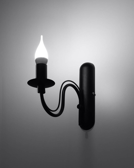 Applique MINERWA noir + 1x ampoule LED E14 3000K Warm 7.5W 620lm