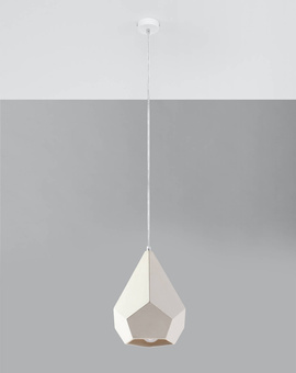 PAVLUS lampe suspendue en céramique blanche + 1x ampoule LED E27 3000K Warm 7,5W 620lm