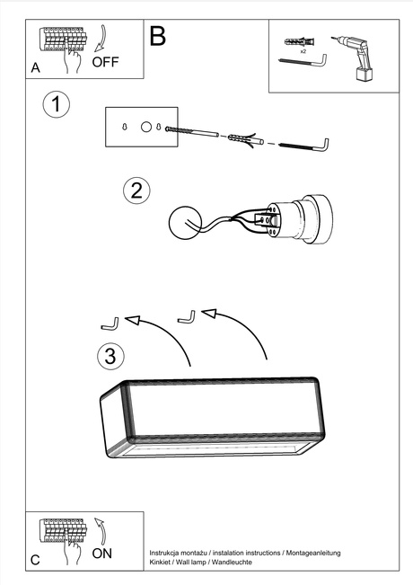 Applique en céramique SUBANI blanc + 1x ampoule LED E27 4000K Froid 7.5W 650lm