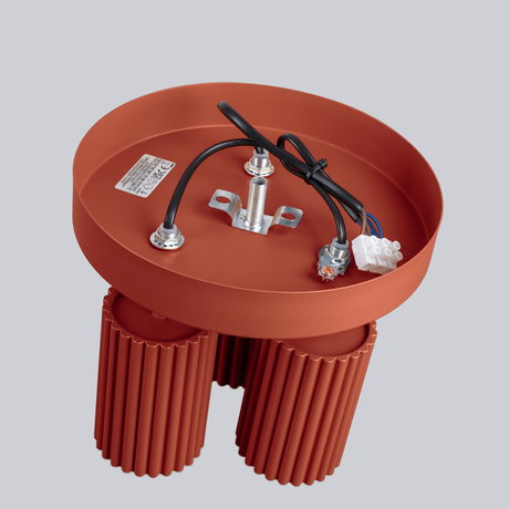 Plafonnier KARBON 3P rouge ocre