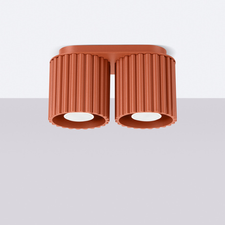 Plafonnier AURA 2 rouge ochra GU10