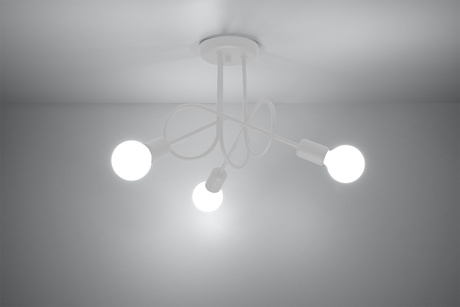 Lustre SUPEŁ 3 blanc + 3x ampoule LED E27 4000K Froid 7,5W 650lm