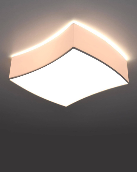 Plafond SQUARE 1 blanc + 2x ampoule LED E27 3000K Warm 7.5W 620lm
