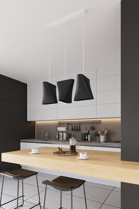 Lustre BLUM 3 noir + 3x ampoule LED E27 3000K Warm 7.5W 620lm