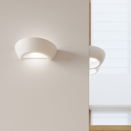 OSKAR Applique céramique blanche + 1x Ampoule LED E27 4000K Froid 7.5W 650lm