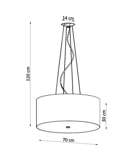 Lustre OTTO 70 blanc + 6x ampoule LED E27 4000K Froid 7.5W 650lm