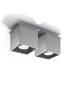 Plafond QUAD 2 gris + 2x ampoule LED GU-10 4000K Froid 7W 630lm