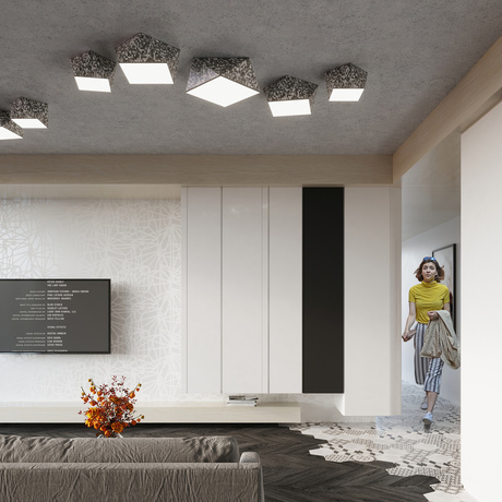 Plafond HEXA 25 CEKIN + 1x ampoule LED E27 4000K Froid 7.5W 650lm