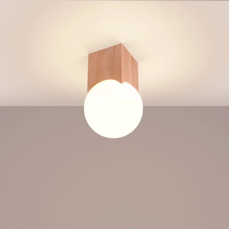 Plafonnier SOLIS bois naturel