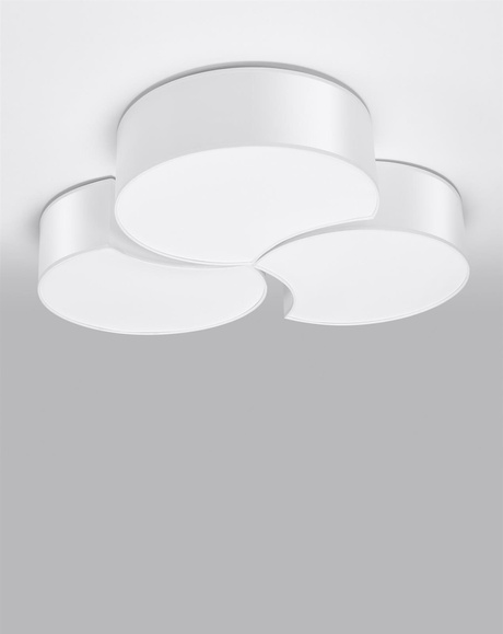 Plafond CIRCLE 3B blanc + 6x ampoule LED E27 4000K Froid 7.5W 650lm