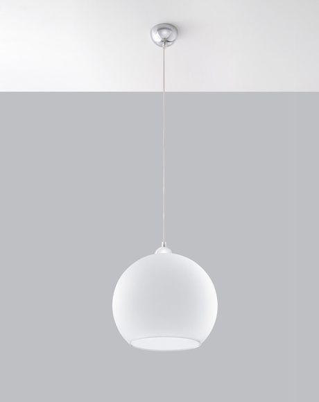 Lampe suspendue BALL blanche + 1x ampoule LED E27 3000K Warm 7,5W 620lm