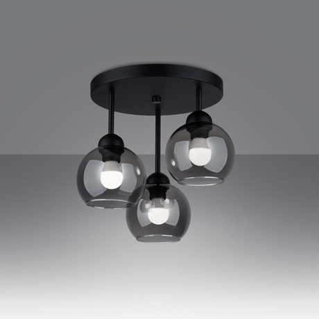 Lustre ALINO 3 noir + 3x ampoule LED E27 3000K Warm 7.5W 620lm