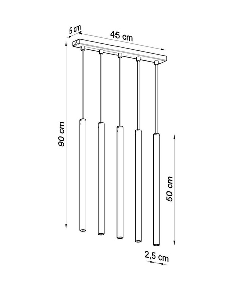 PASTELO 5 lampe suspendue blanche + 5x ampoule LED G9 3000K Warm 4.5W 510lm
