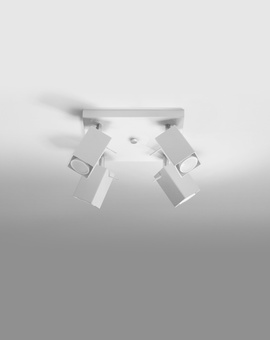 Plafond MERIDA 4 blanc + 4x ampoule LED GU-10 4000K Froid 7W 630lm