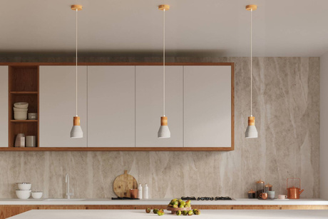 QUBIC lampe suspendue grise + 1x ampoule LED E27 4000K froide 7,5W 650lm