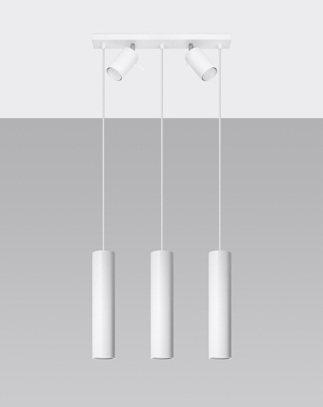 RING 3 lampe suspendue blanche + 5x ampoule LED GU-10 4000K Froid 7W 630lm