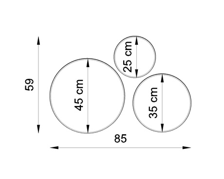 Plafond ARENA 55 GREY + 4x ampoule LED E27 4000K Cold 7.5W 650lm