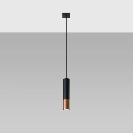 Lampe suspendue LOOPEZ 1 noir/cuivre