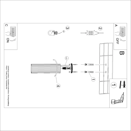 Plafonnier KARBON 20 or