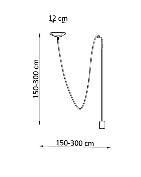 EDISON 1 LONG lampe suspendue noire + 1x ampoule LED E27 3000K Warm 7,5W 620lm