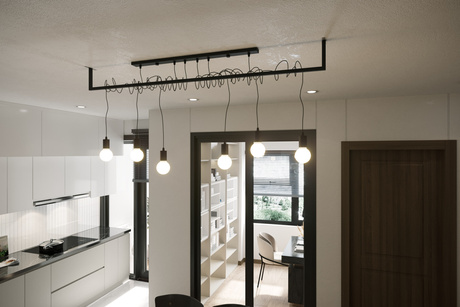 Lustre SALAMANCA 6 noir + 6x ampoule LED E27 4000K Froid 7.5W 650lm