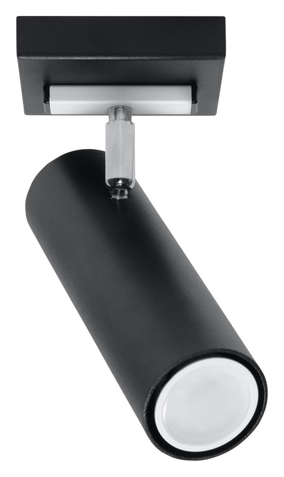 Plafond DIREZIONE 1 noir + 1x ampoule LED GU-10 3000K Warm 7W 620lm