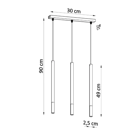 Lampe suspendue MOZAICA 3L noir/doré