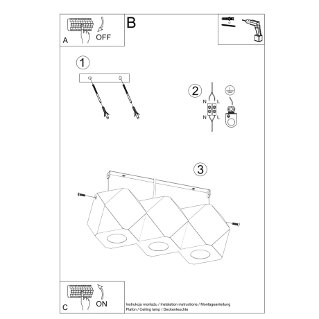Plafonnier WOODY 3 en bois naturel