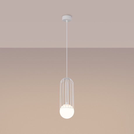 BRINA 1 lampe suspendue blanche + 1x ampoule LED G9 3000K Warm 4.5W 450lm