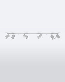 Plafond RING 6L gris + 6x ampoule LED GU-10 4000K Froid 7W 630lm