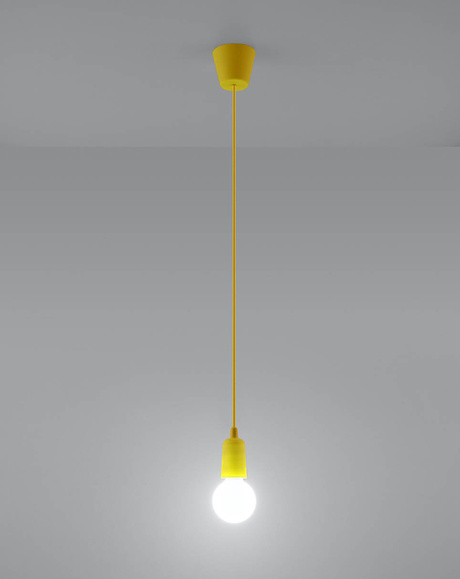 DIEGO 1 lampe suspendue jaune + 1x ampoule LED E27 3000K Warm 7,5W 620lm