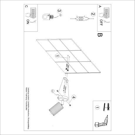 Applique KARBON or avec interrupteur