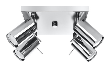 Plafond RING 4 chrome + 4x ampoule LED GU-10 3000K Warm 7W 620lm