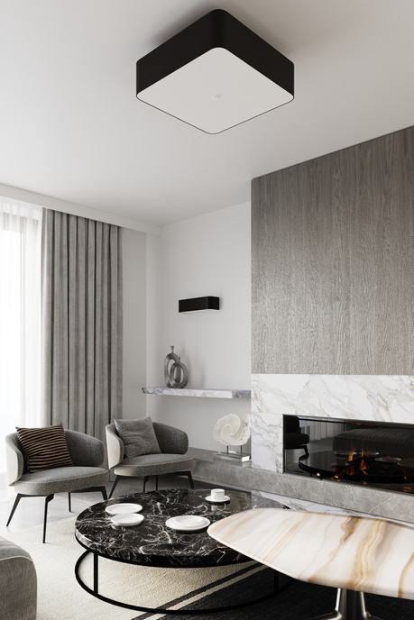 Lustre LOKKO 55 noir + 5x ampoule LED E27 3000K Warm 7.5W 620lm