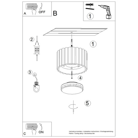 Plafonnier AURA 1 bordeaux Gx53