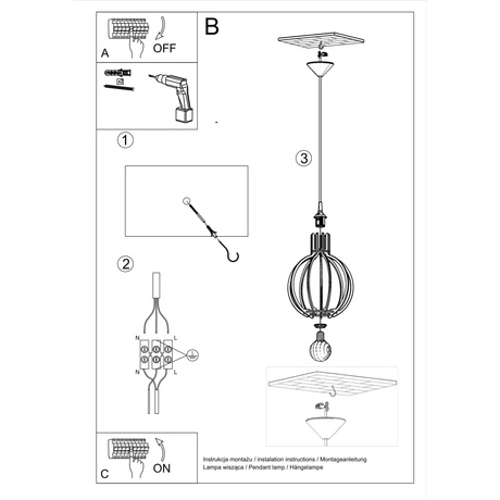 Lampe pendante ARANCIA en bois naturel