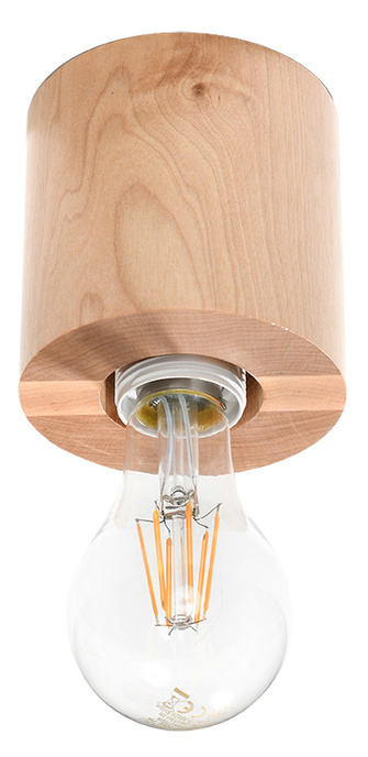 Plafond SALGADO bois naturel + 1x ampoule LED E27 3000K Warm 7.5W 620lm