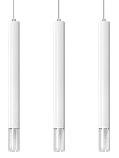 WEZYR 3 lampes suspendues blanches + 3x ampoules LED G9 4000K Cold 4,5W 530lm