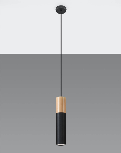 PABLO 1 lampe suspendue noire + 1x ampoule LED GU-10 4000K froide 7W 630lm