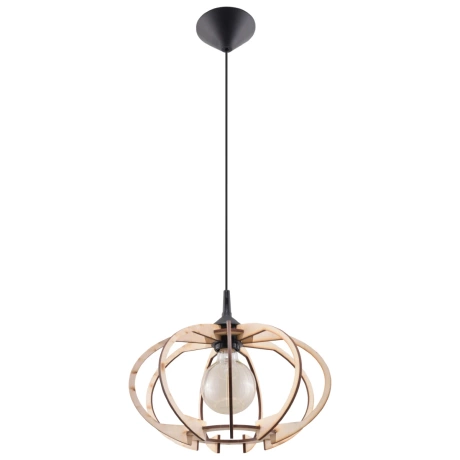 Lampe suspendue MANDELINO en bois naturel