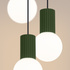 Lampe pendante HALO 3P vert olive