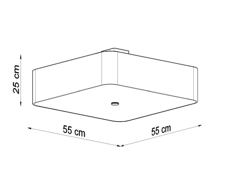Plafond LOKKO 55 blanc + 5x ampoule LED E27 3000K Warm 7.5W 620lm