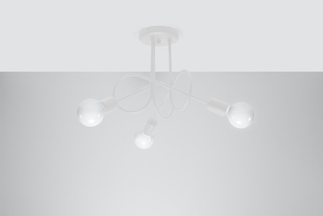 Lustre SUPEŁ 3 blanc + 3x ampoule LED E27 4000K Froid 7,5W 650lm